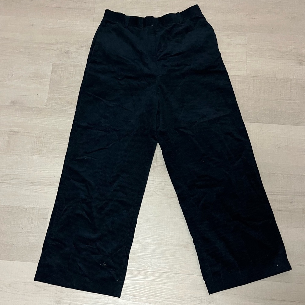 & Other Stories Corduroy Wide Legged Pants Trousers Navy Blue US 10 EUR 42